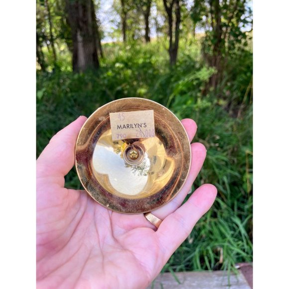 Vintage 1970s Small Brass Waterfall Crystal Candlestick Holders - Picture 5 of 11